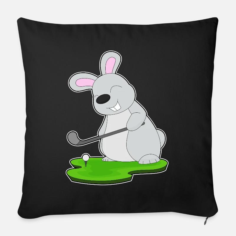 Hase Golf Golfschläger - Sofakissenbezug 45 x 45 cm - Schwarz