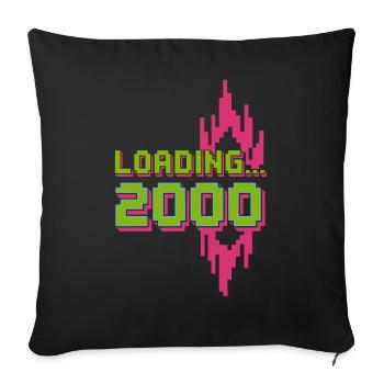 Retro Pixel Loading 2000 Design - Sofakissenbezug 45 x 45 cm - Schwarz - Vorne