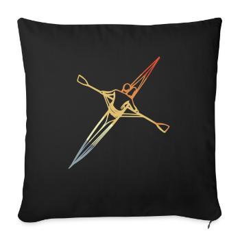 Croquis de gouvernail Look vintage - Housse de coussin décorative 45 x 45 cm - noir - Devant