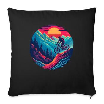 VTT à l’ancienne - Housse de coussin décorative 45 x 45 cm - noir - Devant