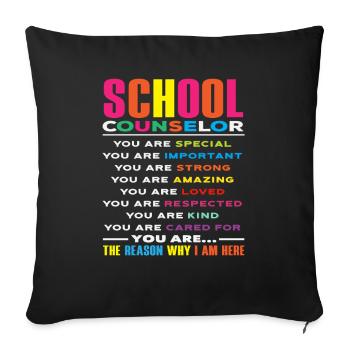 School Counsellor Inspirational Words - Sofa pillowcase 17,3'' x 17,3'' (45 x 45 cm) - black - Front