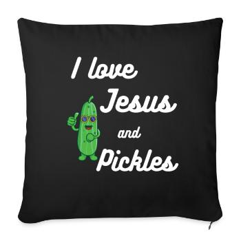 Pickles et Jésus Religieux - Housse de coussin décorative 45 x 45 cm - noir - Devant