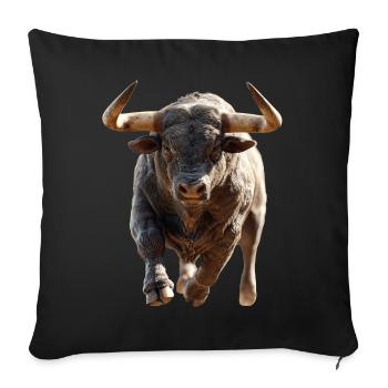 Taureau Bœuf Bovins Vache Taureau Taureau - Housse de coussin décorative 45 x 45 cm - noir - Devant