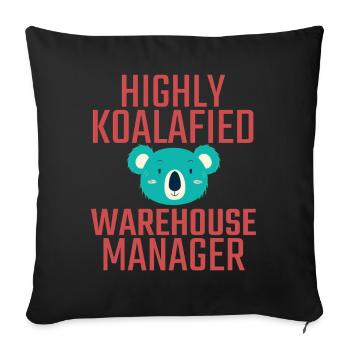 Responsable d’entrepôt Koalafied - Housse de coussin décorative 45 x 45 cm - noir - Devant