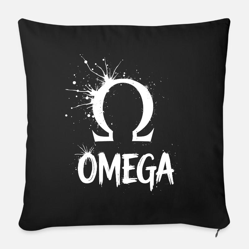 Omega Symbol Splash - Sofakissenbezug 45 x 45 cm - Schwarz