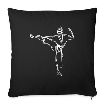 Croquis de Karateka - Housse de coussin décorative 45 x 45 cm - noir - Devant