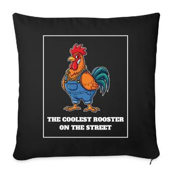 The Coolest Rooster - Sofa pillowcase 17,3'' x 17,3'' (45 x 45 cm) - black - Front