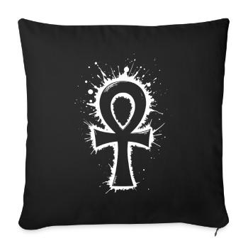 Egypt Ankh Symbol Splash - Sofa pillowcase 17,3'' x 17,3'' (45 x 45 cm) - black - Front
