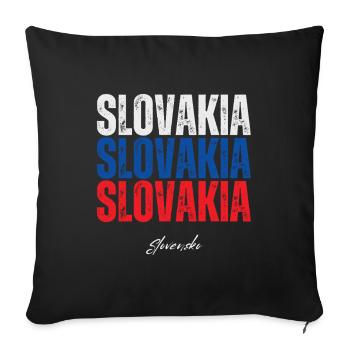 I love Slovakia, Slovak pride - Sofa pillowcase 17,3'' x 17,3'' (45 x 45 cm) - black - Front
