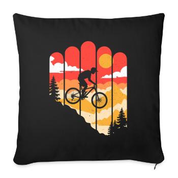 VTT Vélo Cyclisme - Housse de coussin décorative 45 x 45 cm - noir - Devant