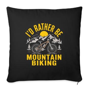 VTT Vélo Cyclisme - Housse de coussin décorative 45 x 45 cm - noir - Devant