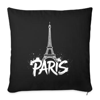 Tour Eiffel Pop Art Scène De Nuit - Housse de coussin décorative 45 x 45 cm - noir - Devant