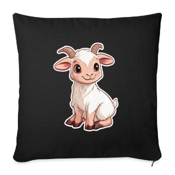 Chèvre - Housse de coussin décorative 45 x 45 cm - noir - Devant