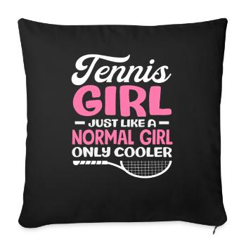 Tennis Girls Just Cool Joueur de tennis - Housse de coussin décorative 45 x 45 cm - noir - Devant