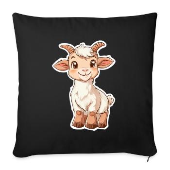 Chèvre - Housse de coussin décorative 45 x 45 cm - noir - Devant