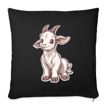 Chèvre - Housse de coussin décorative 45 x 45 cm - noir - Devant