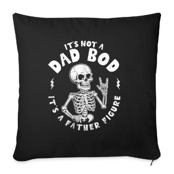 Squelette humoristique papa blague design papa bod - Housse de coussin décorative 45 x 45 cm - noir - Devant