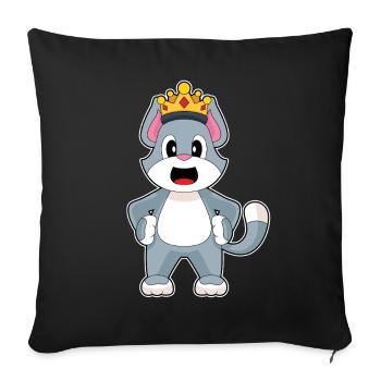 Couronne de chat - Housse de coussin décorative 45 x 45 cm - noir - Devant
