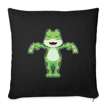 Frog Banknote - Sofa pillowcase 17,3'' x 17,3'' (45 x 45 cm) - black - Front