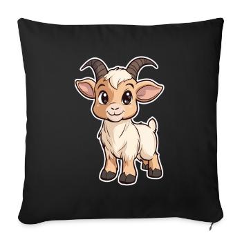 Chèvre - Housse de coussin décorative 45 x 45 cm - noir - Devant