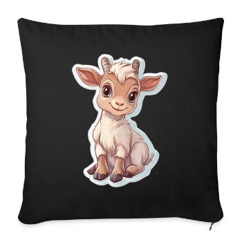 Chèvre - Housse de coussin décorative 45 x 45 cm - noir - Devant