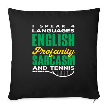 Tennis Players: English, Sarcasm, Tennis - Sofa pillowcase 17,3'' x 17,3'' (45 x 45 cm) - black - Front