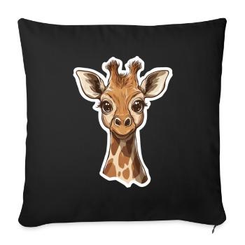 Girafe - Housse de coussin décorative 45 x 45 cm - noir - Devant