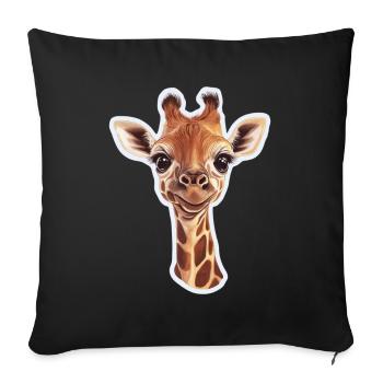 Girafe - Housse de coussin décorative 45 x 45 cm - noir - Devant