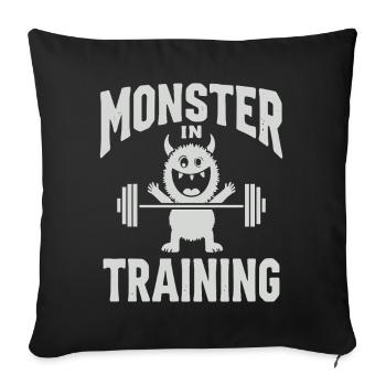 Monster Fun Sport Training - Sofa pillowcase 17,3'' x 17,3'' (45 x 45 cm) - black - Front
