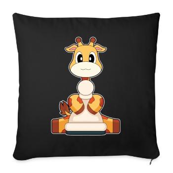 Girafe Pièce D’échecs Fermier Échecs - Housse de coussin décorative 45 x 45 cm - noir - Devant