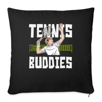 Tennis Player Tennis Buddies Artwork - Sofa pillowcase 17,3'' x 17,3'' (45 x 45 cm) - black - Front