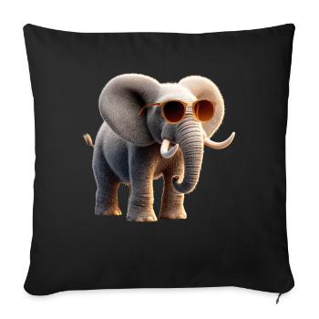 Elephant Trunk Africa Safari Wilderness Elephant - Sofa pillowcase 17,3'' x 17,3'' (45 x 45 cm) - black - Front