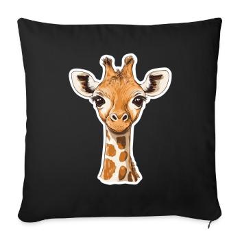 Giraffe - Sofakissenbezug 45 x 45 cm - Schwarz - Vorne
