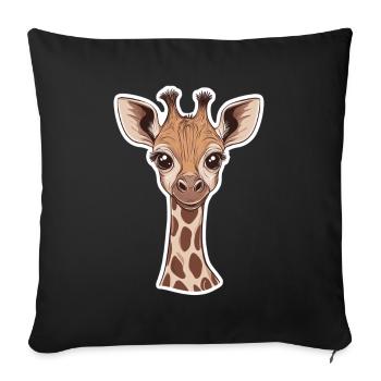 Giraffe - Sofakissenbezug 45 x 45 cm - Schwarz - Vorne
