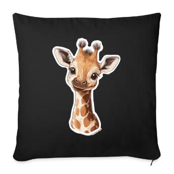 Giraffe - Sofakissenbezug 45 x 45 cm - Schwarz - Vorne