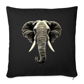 Elephant Trunk Africa Safari Wilderness Elephant - Sofa pillowcase 17,3'' x 17,3'' (45 x 45 cm) - black - Front