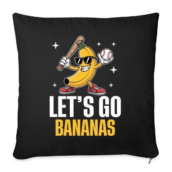T-Shirt de Baseball Bananas – Chemise Funny Banana - Housse de coussin décorative 45 x 45 cm - noir - Devant