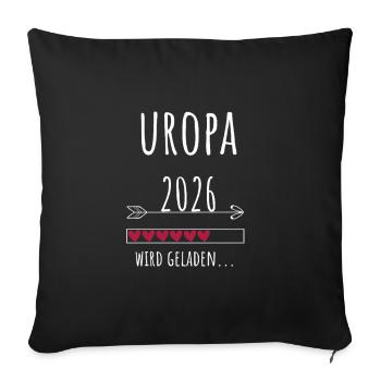 Uropa 2026 Geschenk Urenkel Verkündung - Sofakissenbezug 45 x 45 cm - Schwarz - Vorne