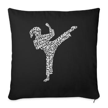 Taekwondo Martial Arts Typography Girls Karate - Sofa pillowcase 17,3'' x 17,3'' (45 x 45 cm) - black - Front