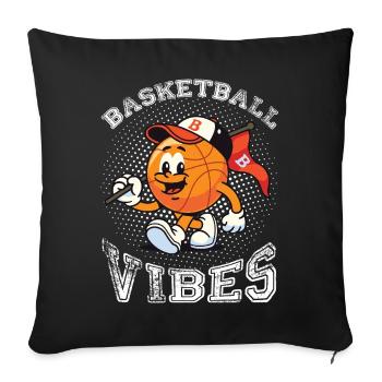 Basketball-Vibes - Sofakissenbezug 45 x 45 cm - Schwarz - Vorne
