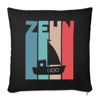 10 Jahre Segelschiff - Sofakissenbezug 45 x 45 cm - Schwarz - Vorne