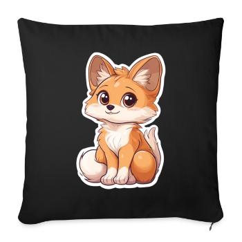 Fox - Sofa pillowcase 17,3'' x 17,3'' (45 x 45 cm) - black - Front