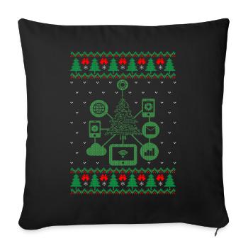 IT XMAS – Funny Nerd Christmas - Sofa pillowcase 17,3'' x 17,3'' (45 x 45 cm) - black - Front