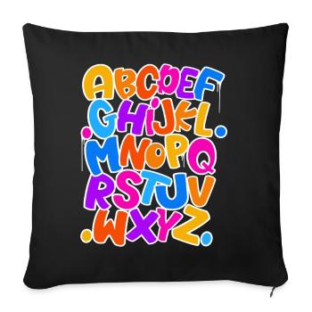 Abc School Enrollment Schoolchild - Sofa pillowcase 17,3'' x 17,3'' (45 x 45 cm) - black - Front