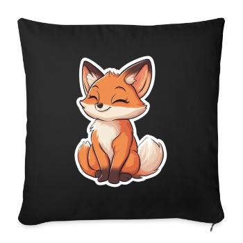 Fox - Sofa pillowcase 17,3'' x 17,3'' (45 x 45 cm) - black - Front