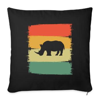 Rhinoceros - Sofa pillowcase 17,3'' x 17,3'' (45 x 45 cm) - black - Front