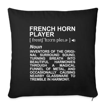 Définition du corniste français - Housse de coussin décorative 45 x 45 cm - noir - Devant