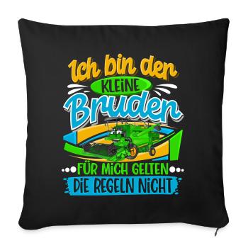 Kleiner Bruder - Sofakissenbezug 45 x 45 cm - Schwarz - Vorne