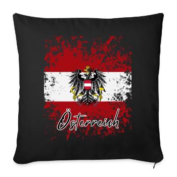Flag of Austria grunge, I love Austria - Sofa pillowcase 17,3'' x 17,3'' (45 x 45 cm) - black - Front