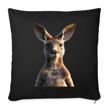 Kangaroo Australia Outback Wild Cute Kangaroos - Sofa pillowcase 17,3'' x 17,3'' (45 x 45 cm) - black - Front